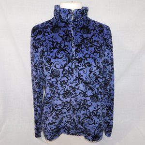 Northern Reflection Womens L Purple Black Velour Full Zip Track jacket